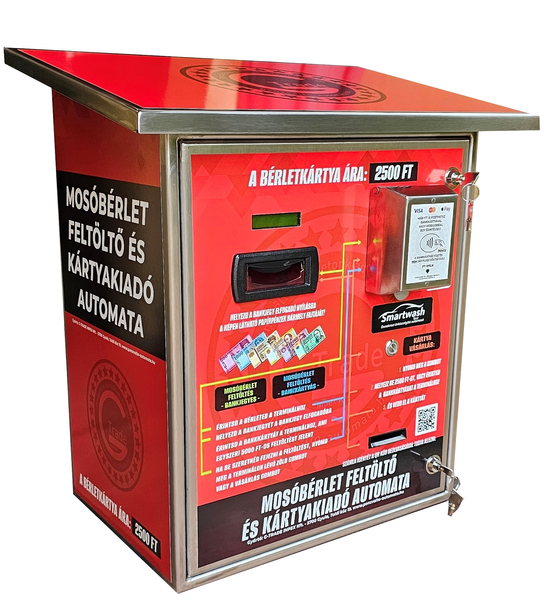 NTC-CRL6000 bérletkártya kiadó és feltöltő automata,falra szerelhető változat 