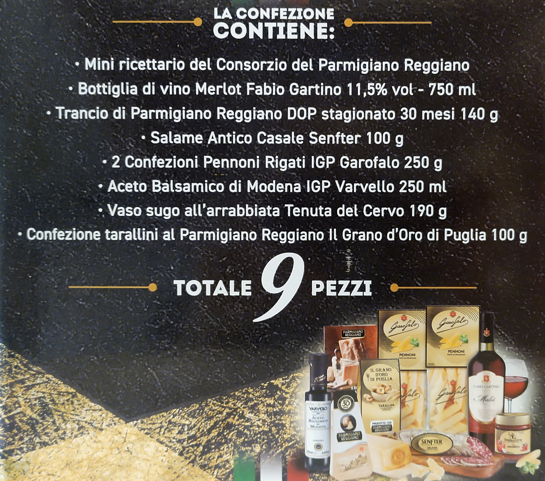 Strenna di Natale prestigiosa Gran Riserva Le Cadeau con Parmigiano Reggiano e altri Prodotti Alimentari Gourmet