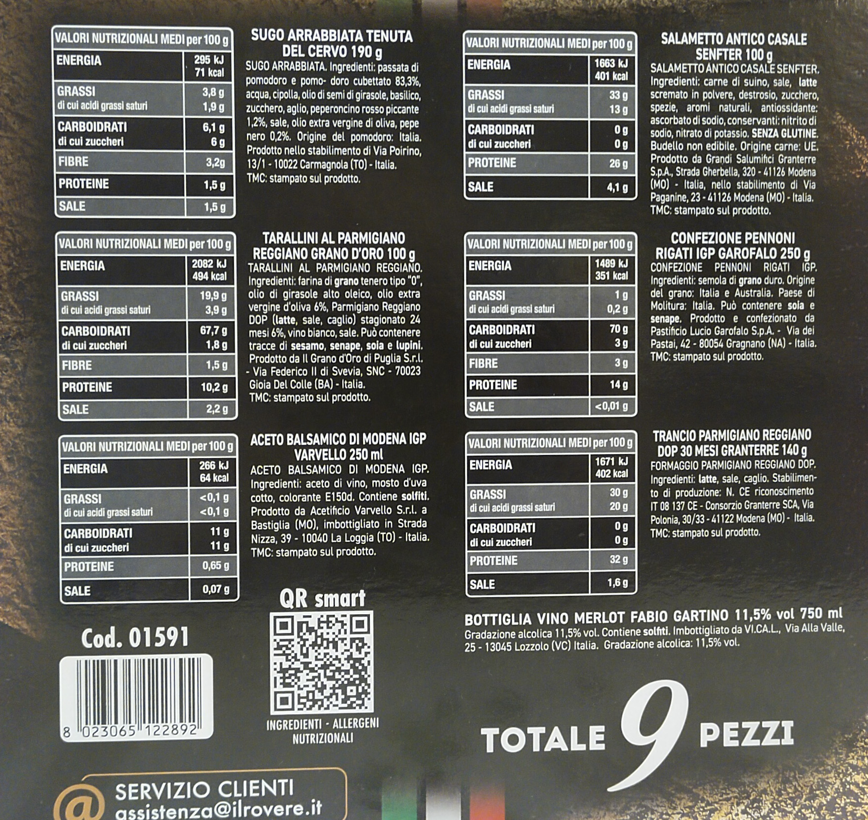 Strenna di Natale prestigiosa Gran Riserva Le Cadeau con Parmigiano Reggiano e altri Prodotti Alimentari Gourmet