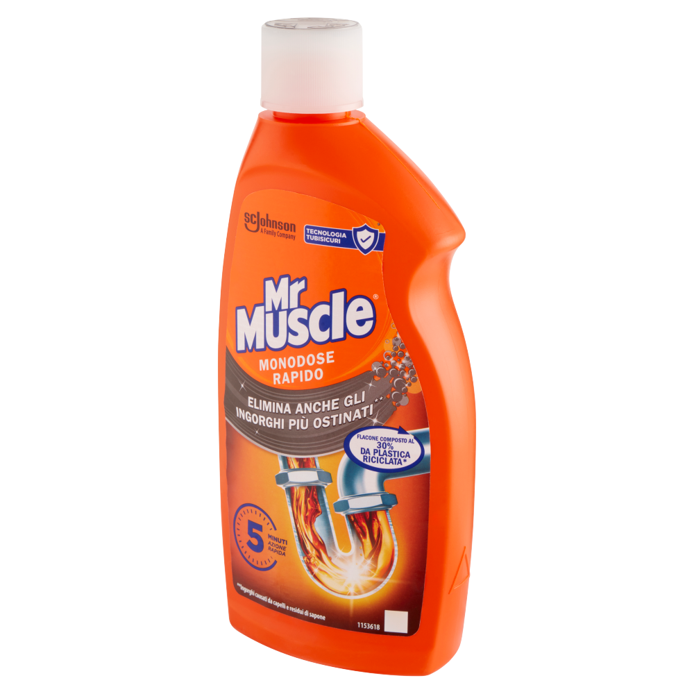 MrMuscle Disgorgante Monodose Super Efficace Sicuro per ogni Tubazione 500 ML