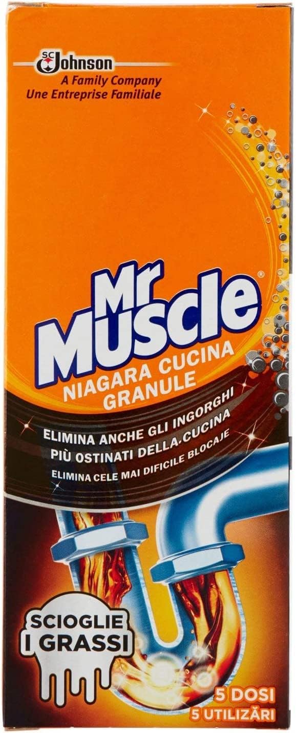 Mr. Muscle Disgorgante per Scarichi Granulare, Sicuro, il più Efficace - 250 gr