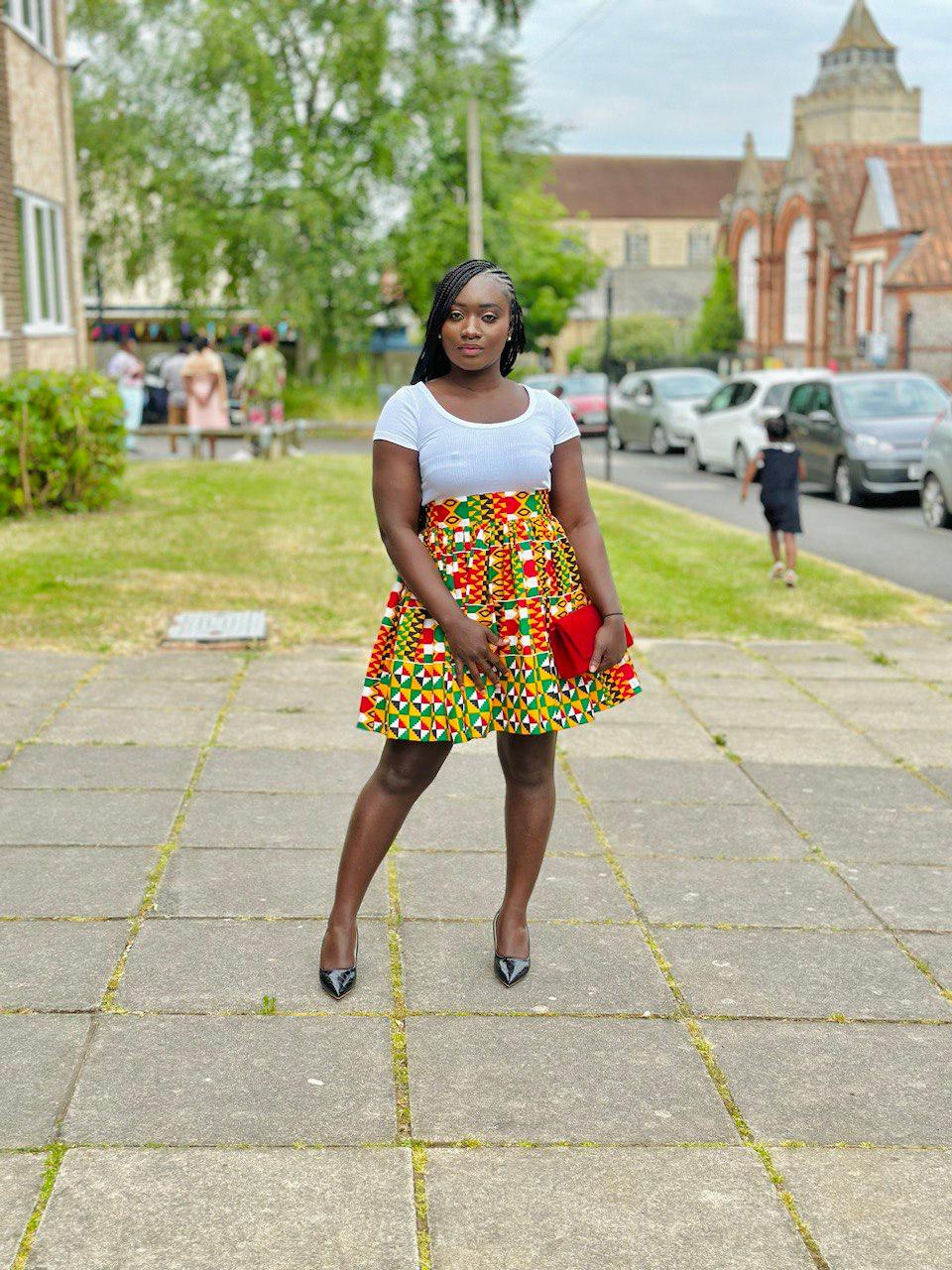 Gathered Kente Skirt