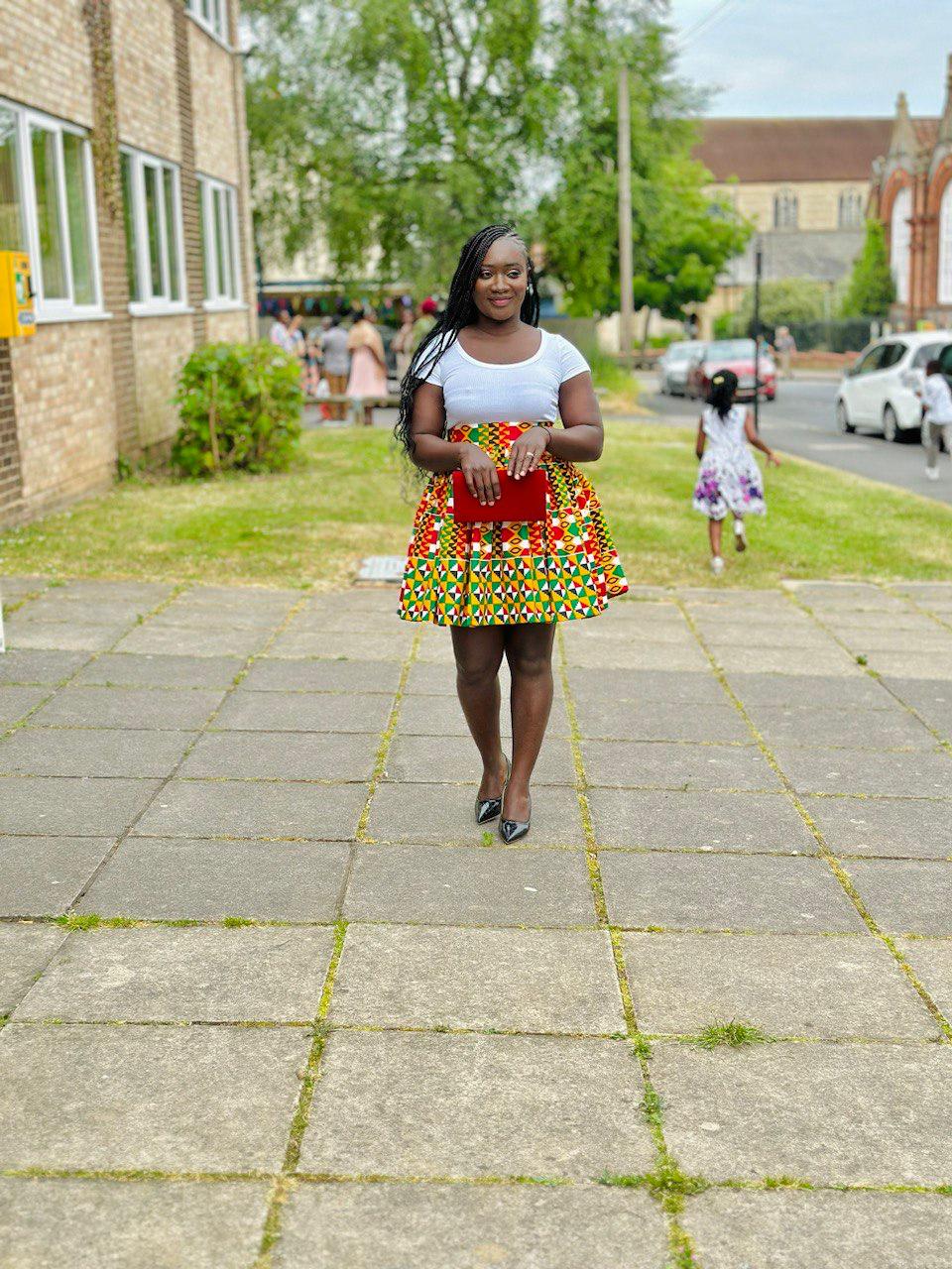 Gathered Kente Skirt