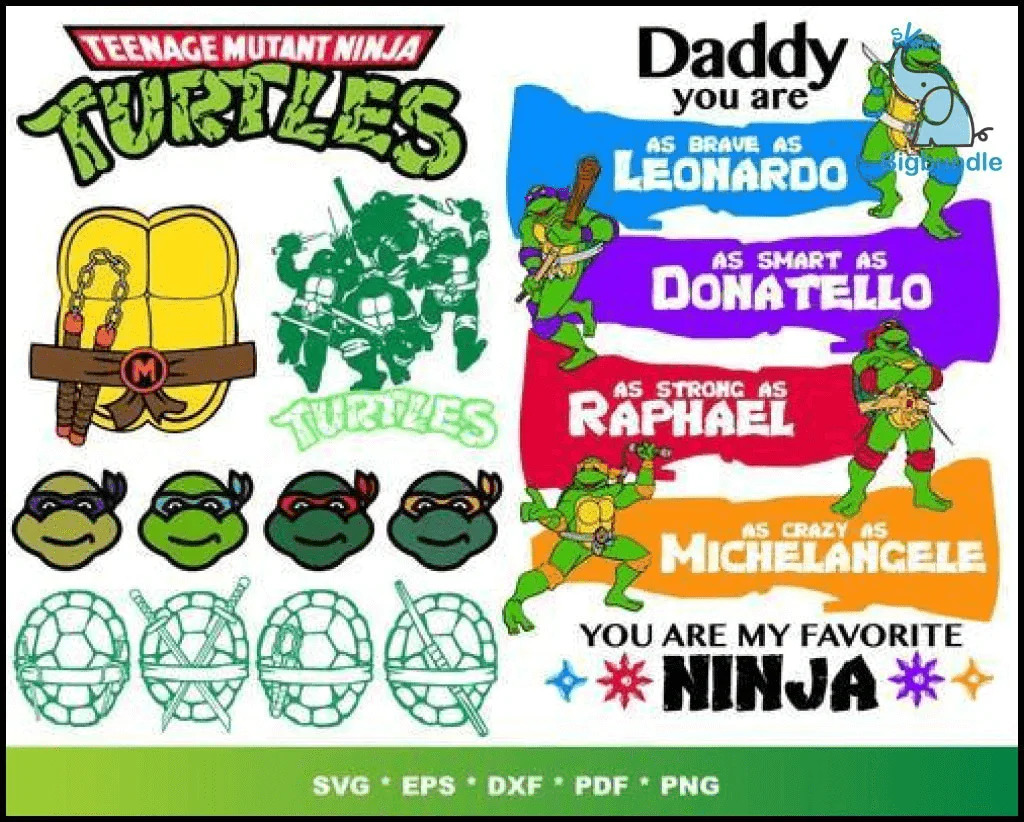1000 files Ninja Turtles svg , Digital Download