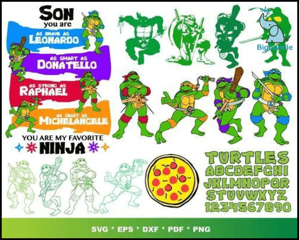 1000 files Ninja Turtles svg , Digital Download