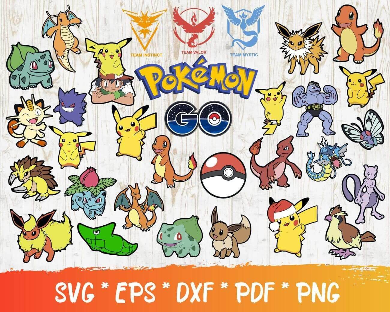 100 Pokemon SVG Bundle svg files for Print & Cricut