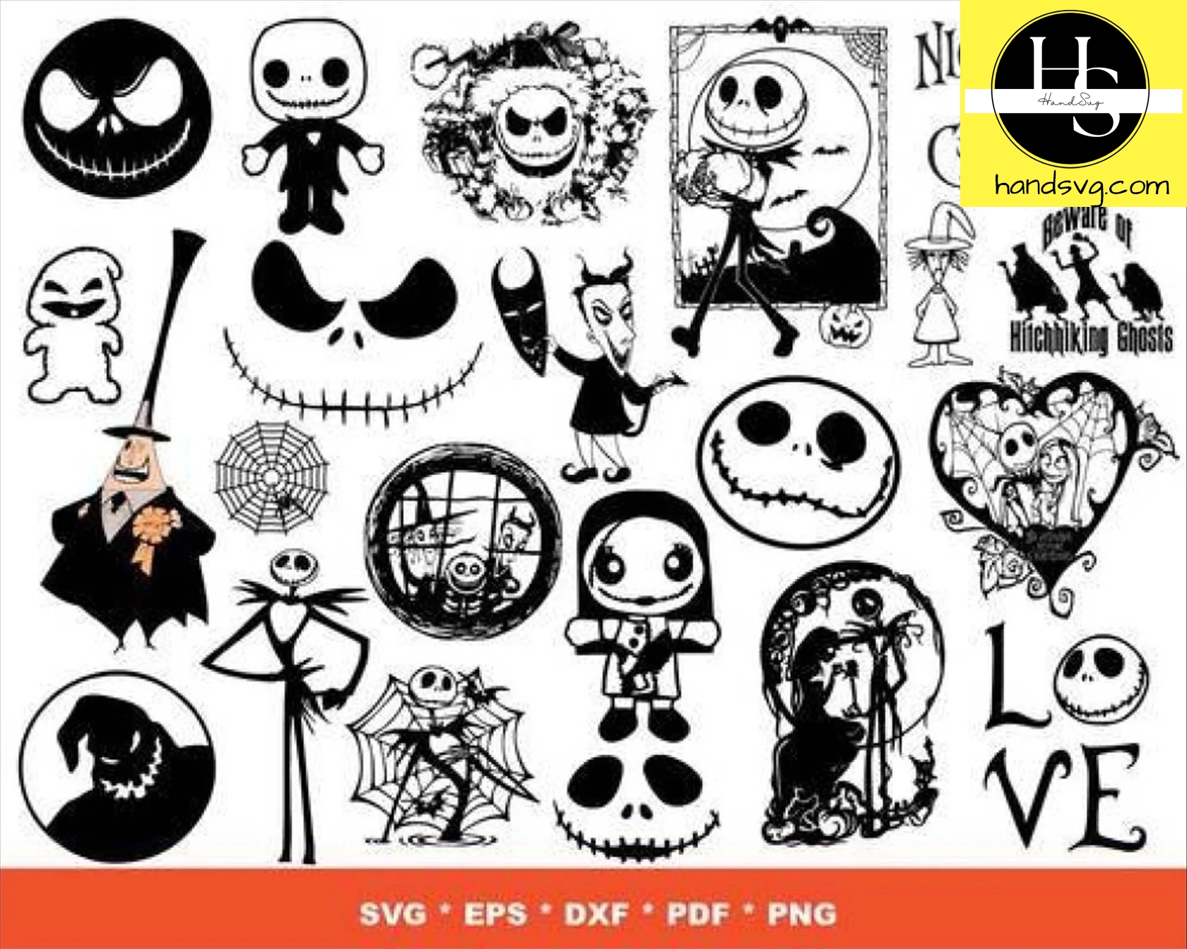 Nightmare Before Christmas SVG Bundle | 1700+ Files for Cricut & Silhouette – SVG, PNG, EPS, DXF Formats