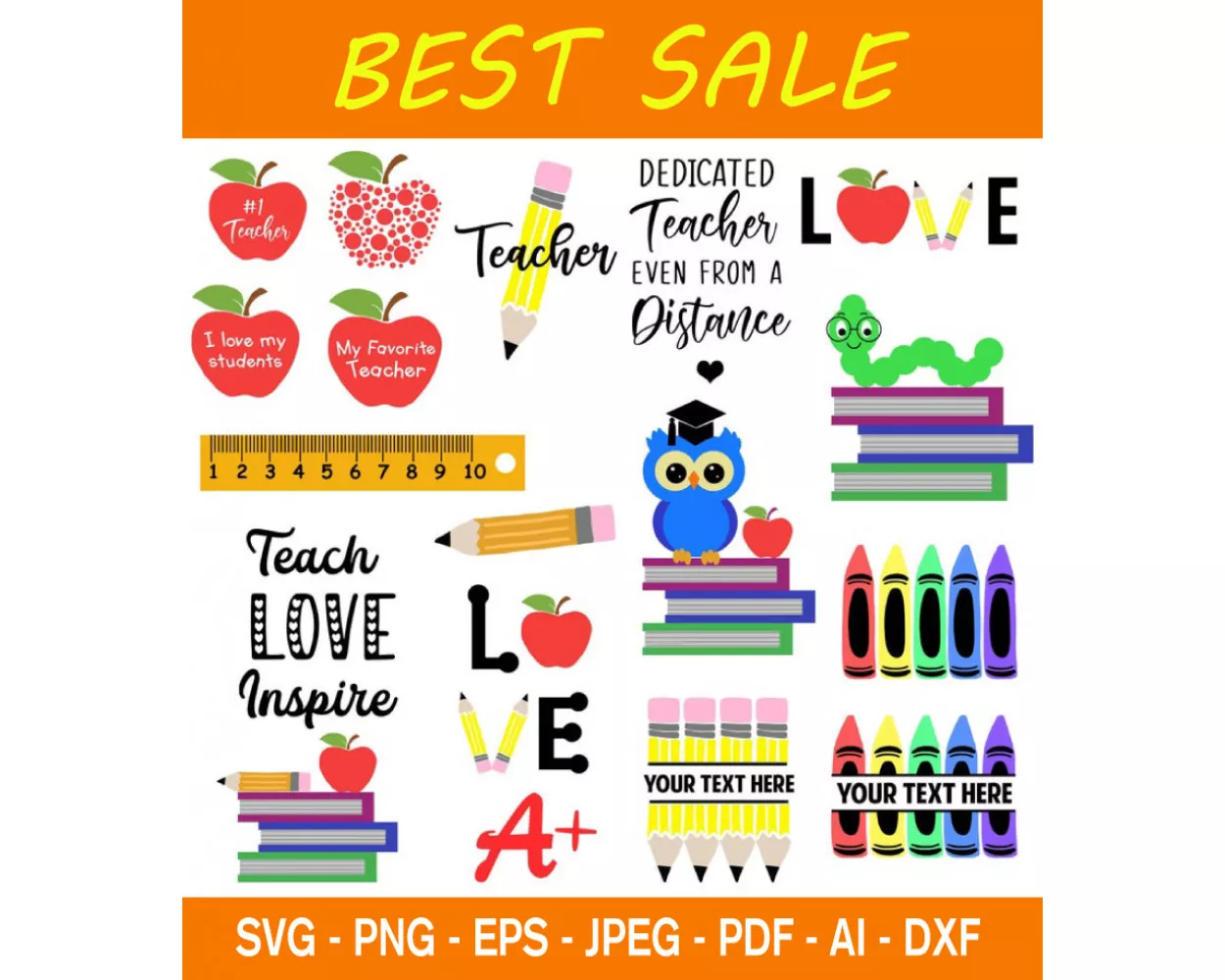 Teacher SVG Bundle – 100+ Designs for Your Creative Projects!