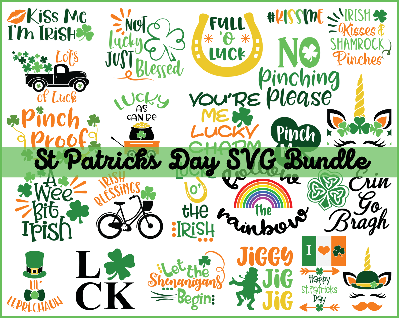 St. Patrick's Day SVG Bundle | 40 Hand-Lettered Lucky SVG Files for Cricut & Silhouette – Instant Download