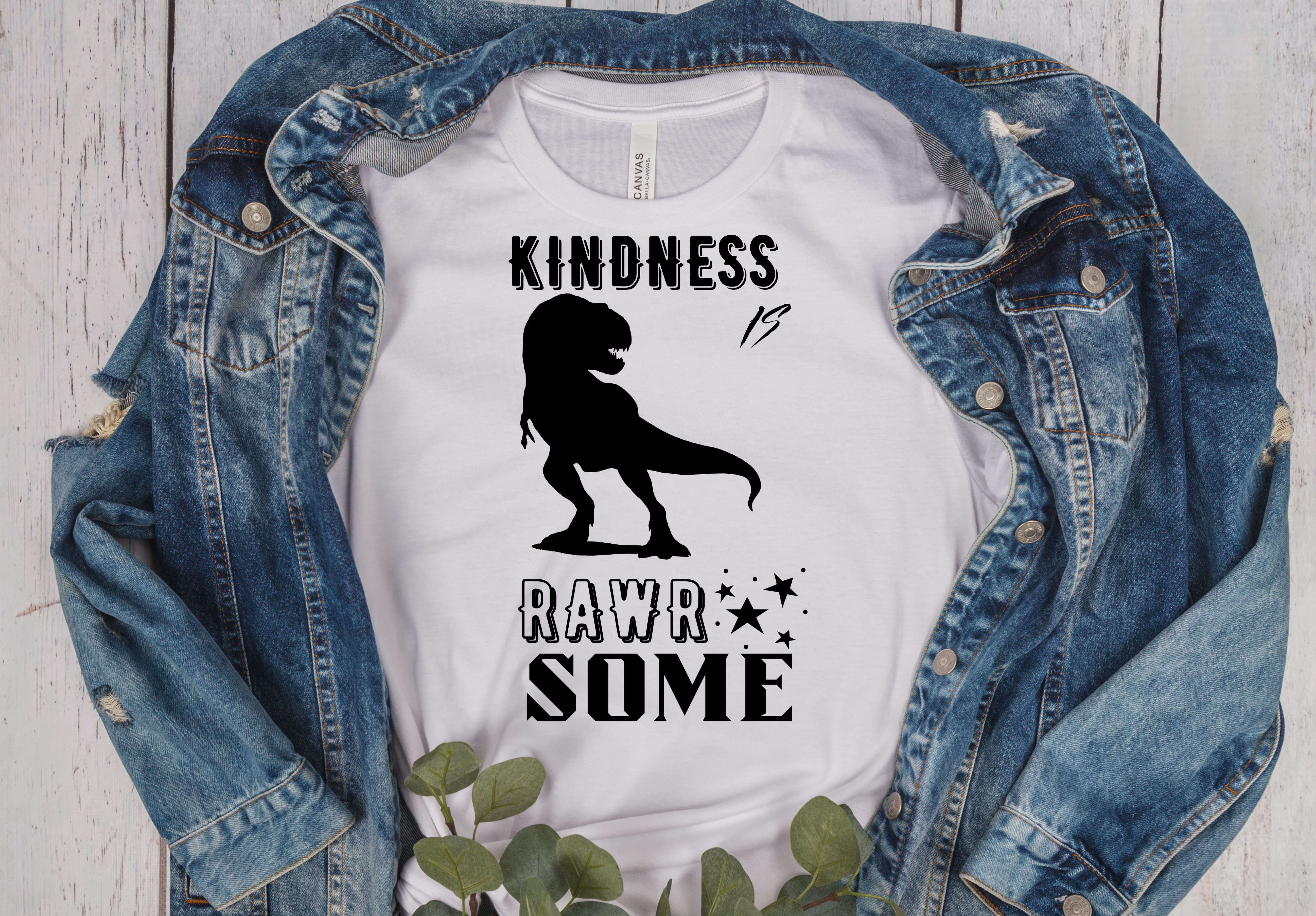 KINDNESS is RAWRsome Dinosaur SVG | Fun & Cute Dino Digital Files | Instant Download for Cricut & Silhouette | SVG, PNG, DXF, EPS