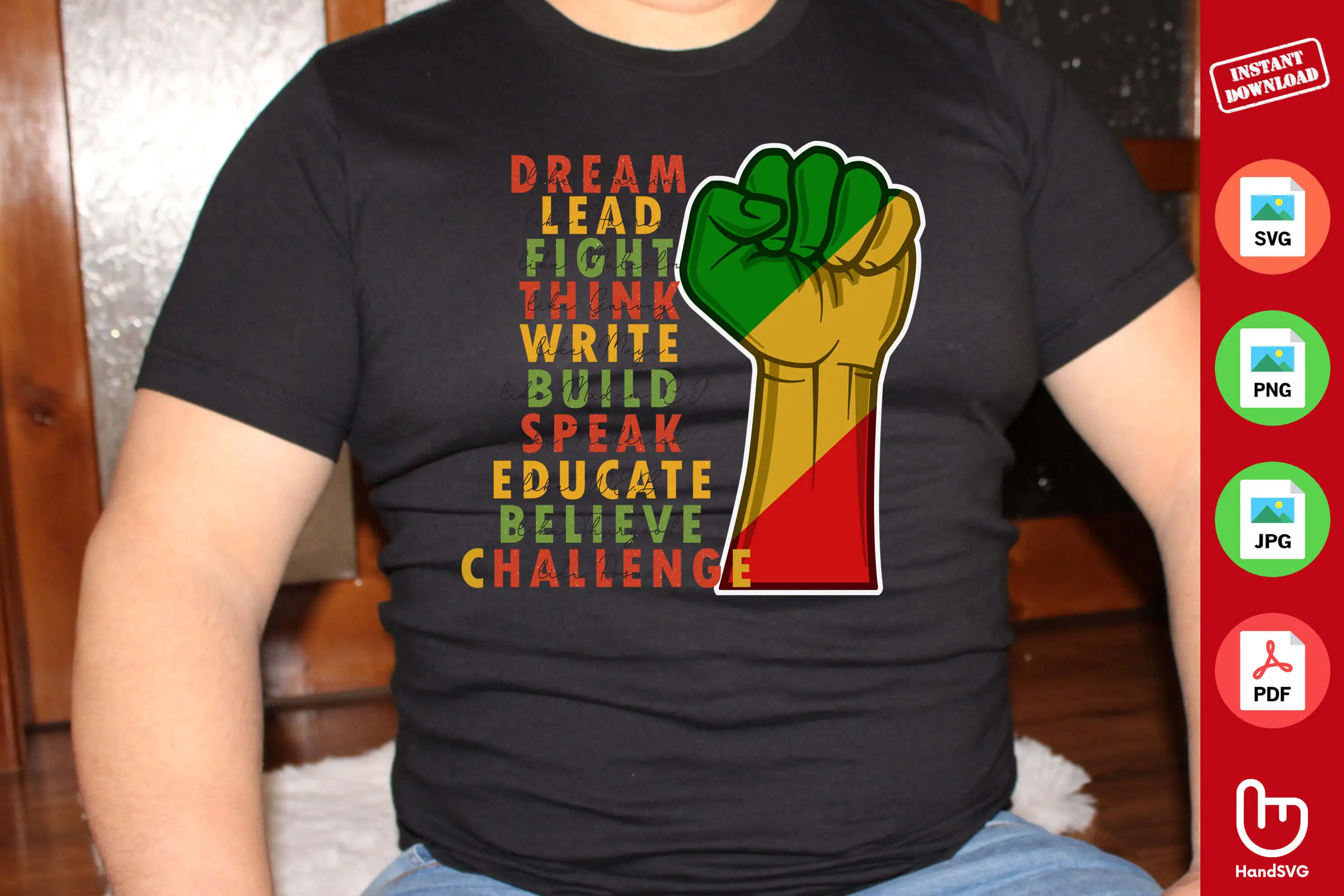 Dream Like Martin SVG | Black History Month African American Leaders Design | Power Fist SVG 