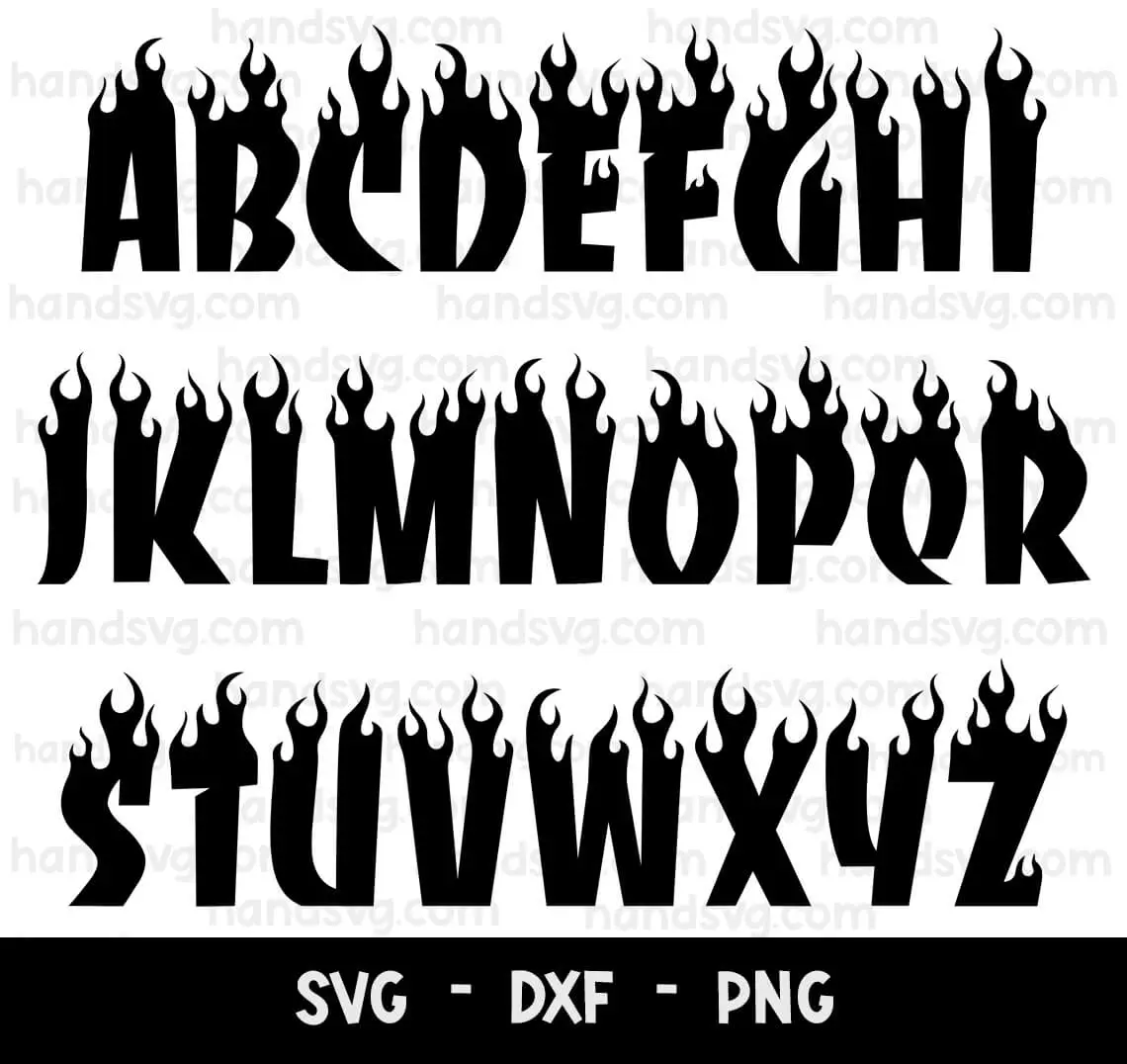 🔥 Fire Font SVG | Flaming Letters Alphabet for Cricut & Silhouette | Bold Blazing Font for Custom T-Shirts, Logos & Designs 🔥