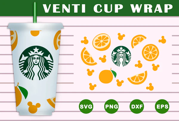 Free Orange Coffee Wrap Starbucks SVG & PNG | DIY Tumbler Wrap Cut File for Cricut & Silhouette
