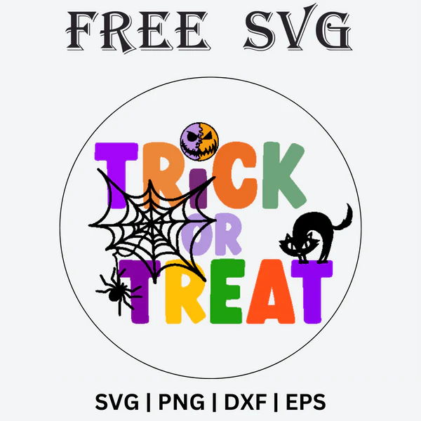 Trick or Treat Halloween Keychain SVG Free Download | Cute & Spooky PNG Files for Cricut