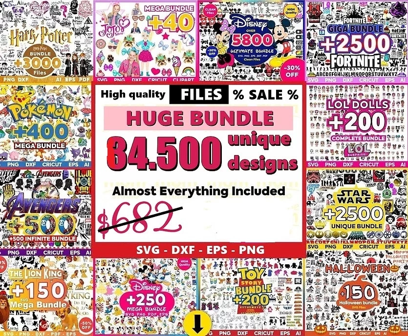 Huge SVG Bundle for Cricut & Silhouette | 80,000+ Files