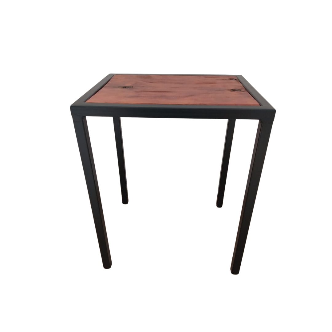 Banco Em Metal E Madeira Industrial Preto