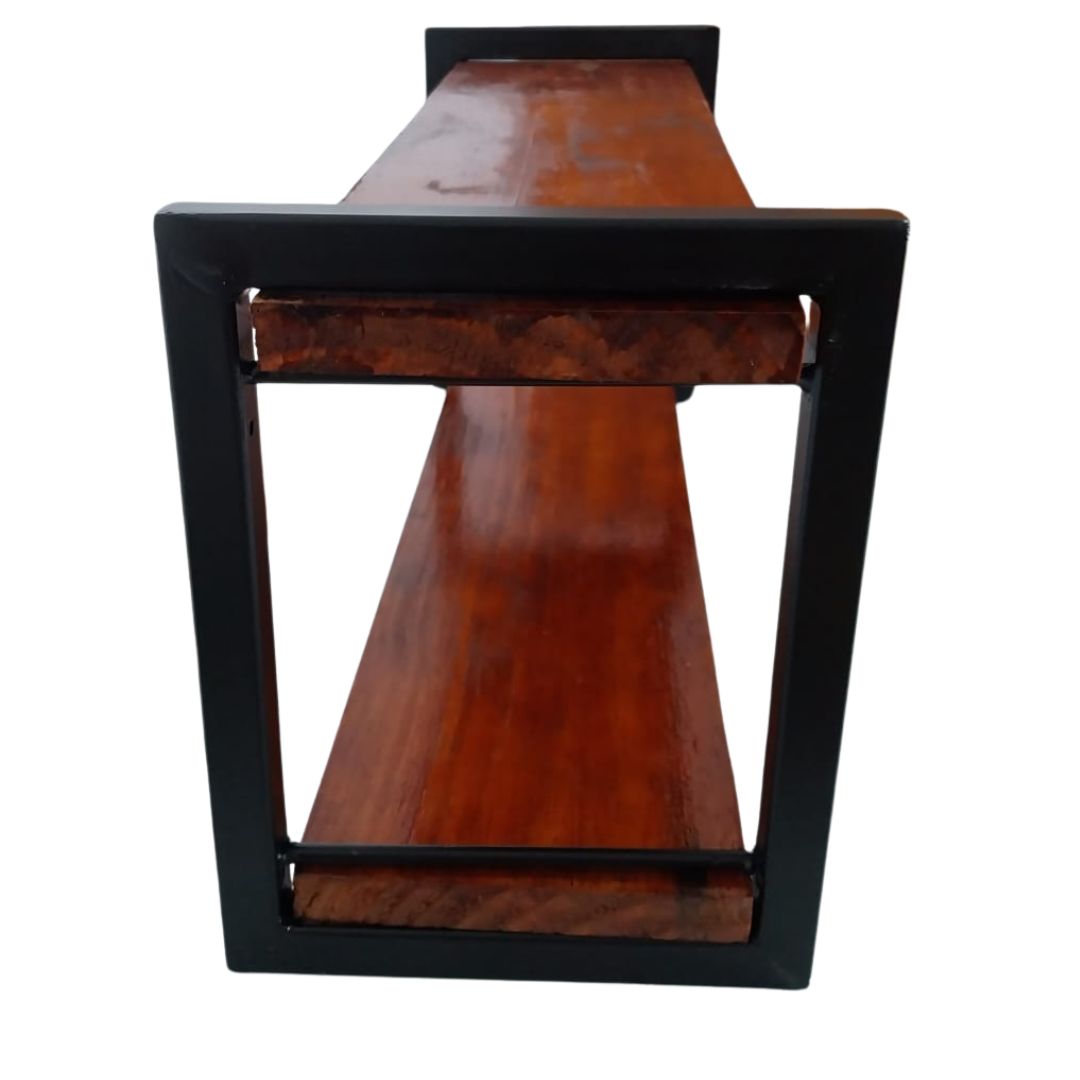 Prateleira Modelo Industrial Em Madeira E Metal