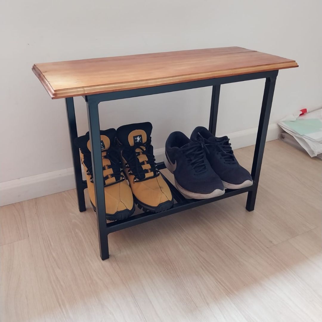 Sapateira Banco Para 2 Pares Modelo Industrial