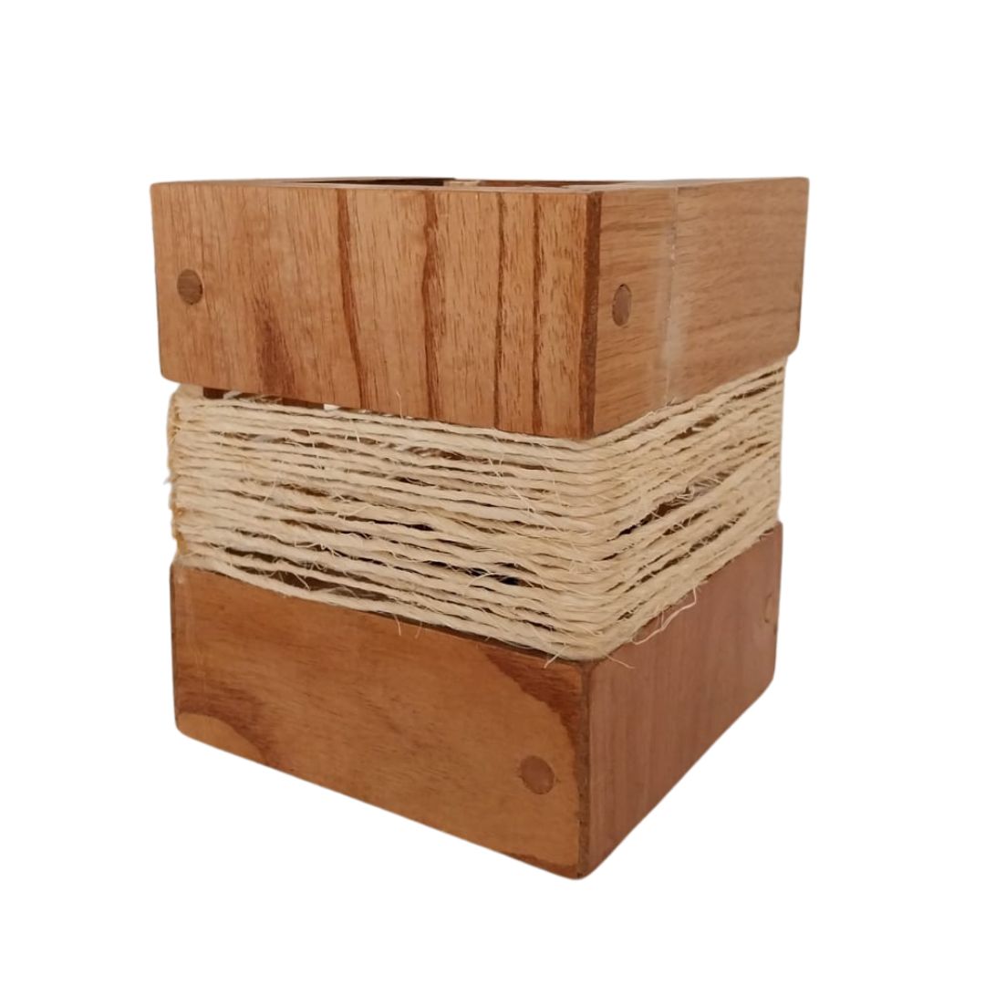 Abajour Luminária Em Mdf E Sisal