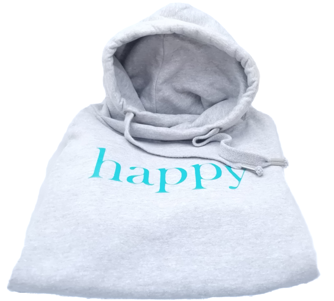 Cozy Cowl Neck Hoodie: Embrace Happiness in Heather Grey