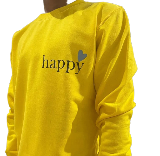 Yellow Happy Sweatshirt