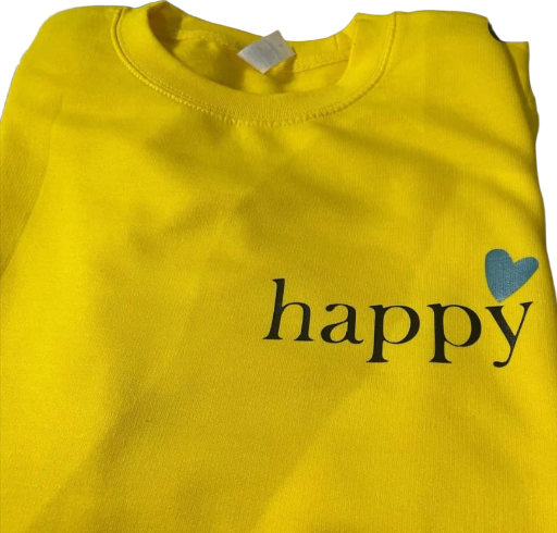 Yellow Happy Sweatshirt