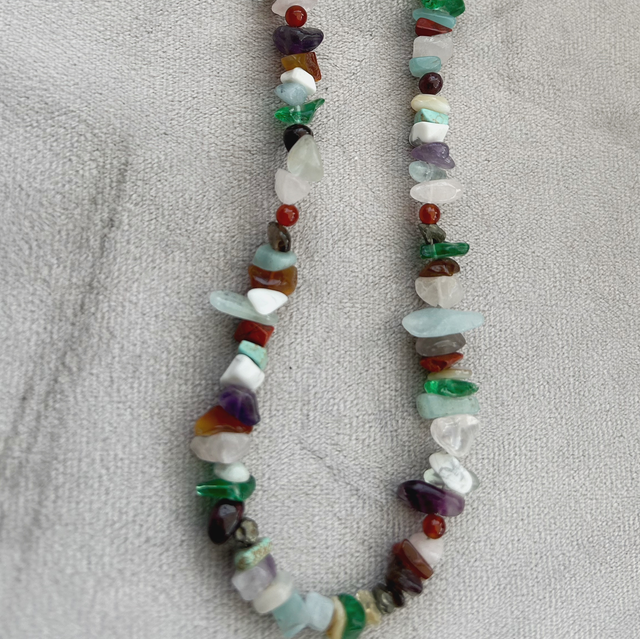 Multi-Gemstone Chip Bead Necklace