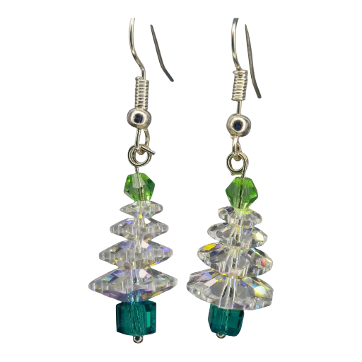 Swarovski Christmas Tree Earrings – Sparkling Festive Elegance in Green