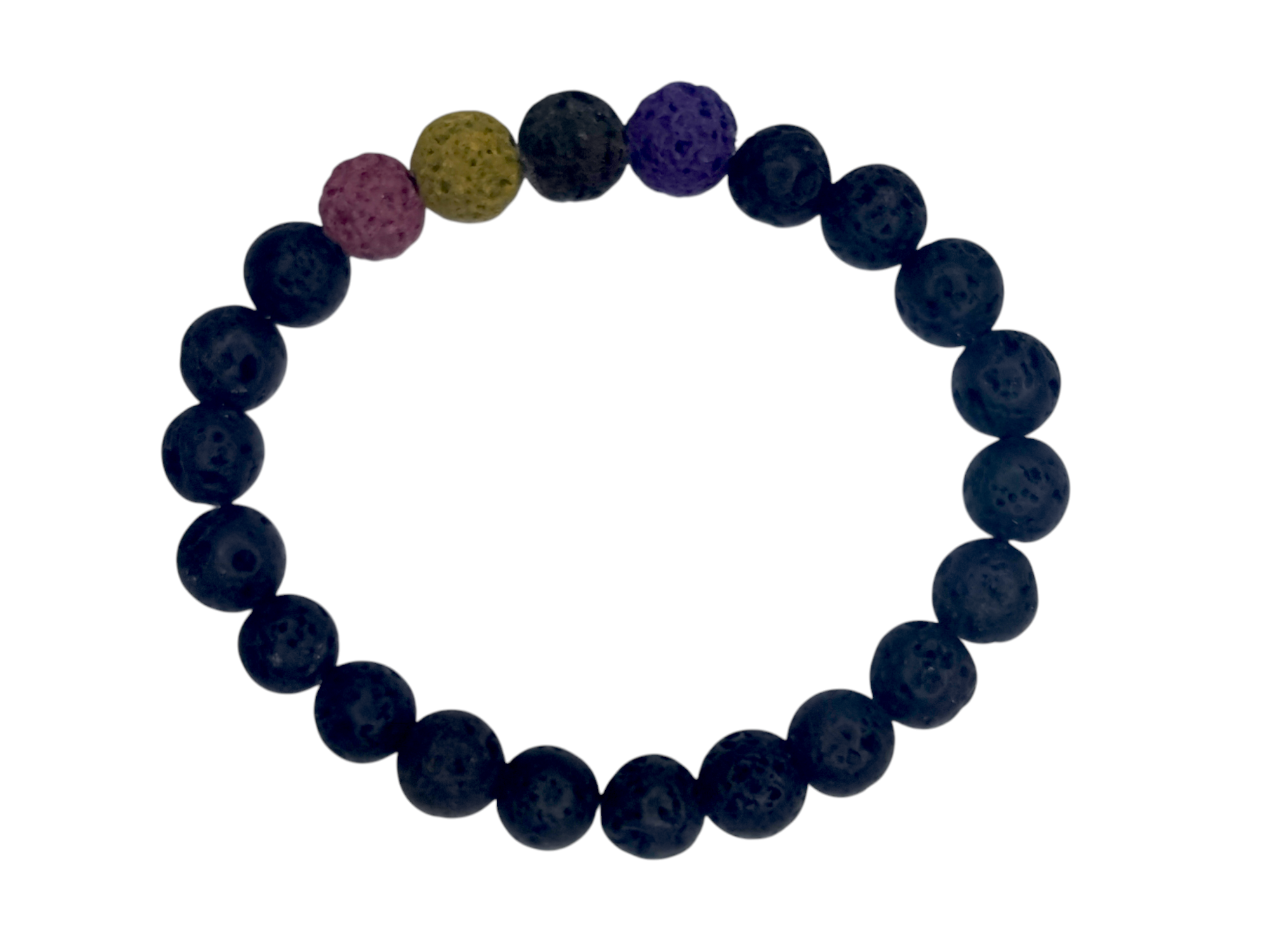 Quad-Coloured Elemental Energy Lava Stone Bracelet