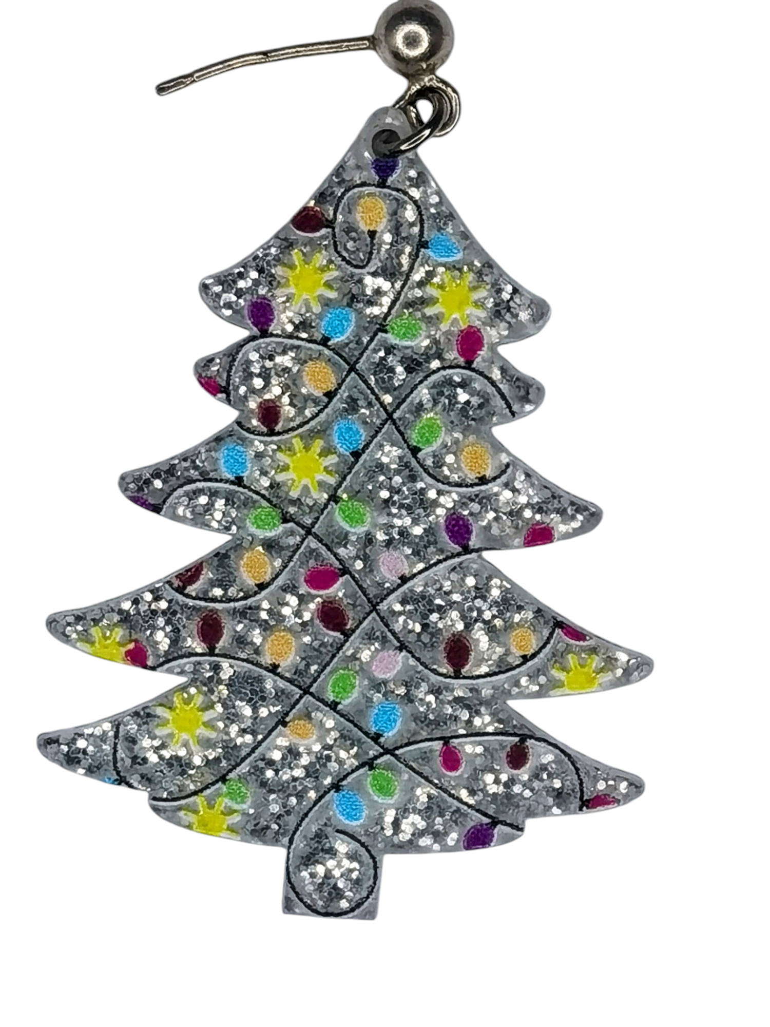 Festive Sparkle Confetti Christmas Tree Earrings ✨🎄