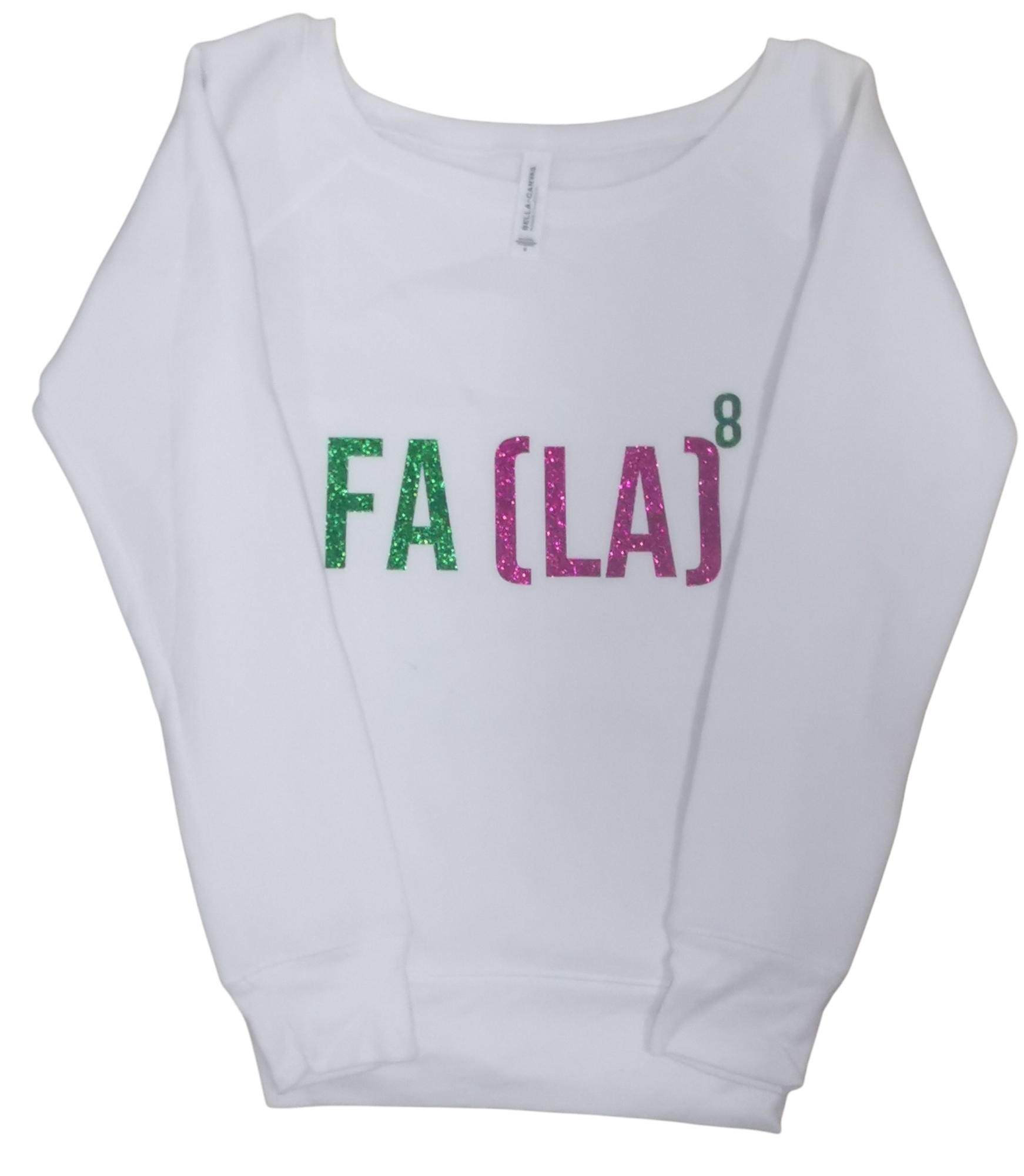 White Glitter Letter Sweatshirt – ‘FA(LA)8’ Edition