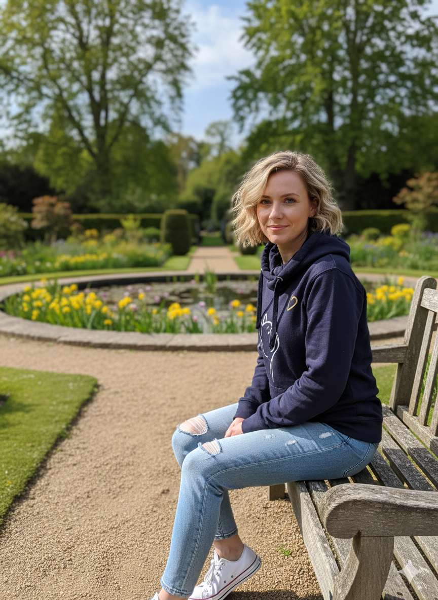 Frenchie Motif Cowl Neck Hoodie