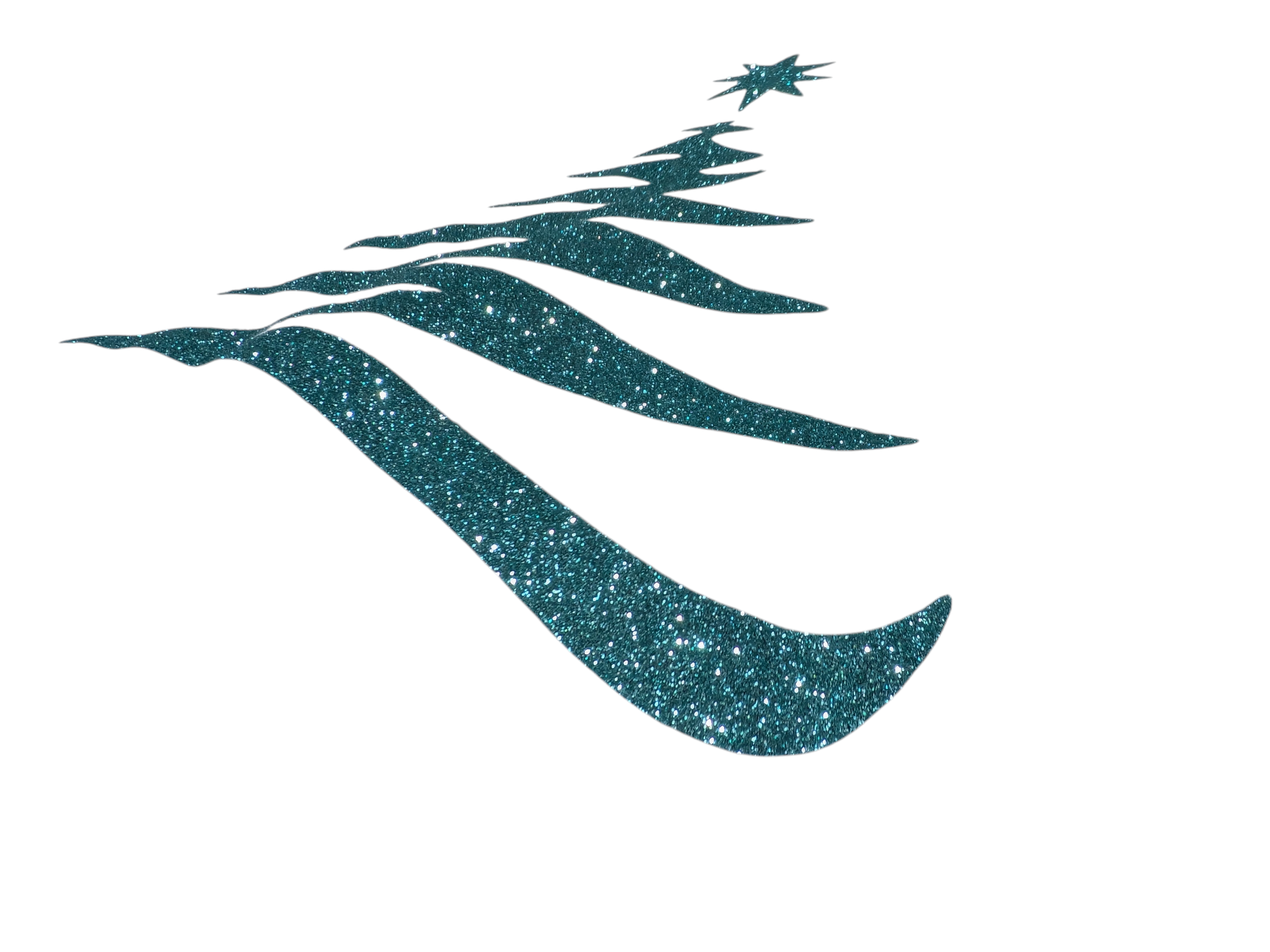 SALE | Sparkly Turquoise Christmas Tree Print on WHITE Sweatshirt – Limited Offer