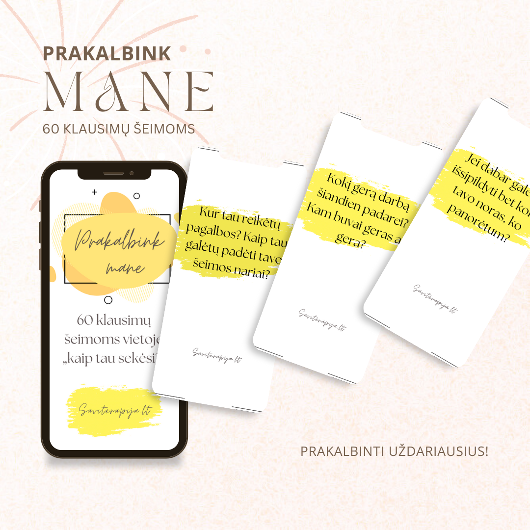 PRAKALBINK MANE. Skaitmeninės pokalbių kortelės