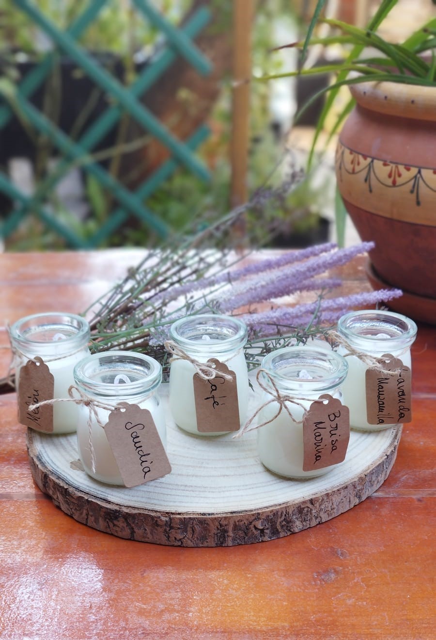 Velas de soja en frasco pequeño