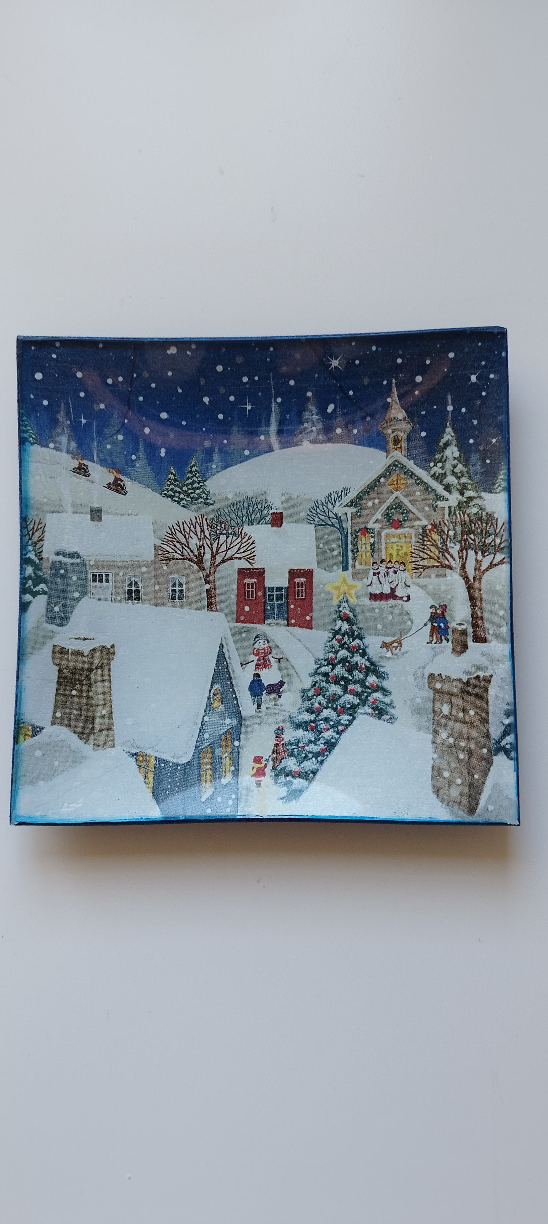 Plato navideño de cristal