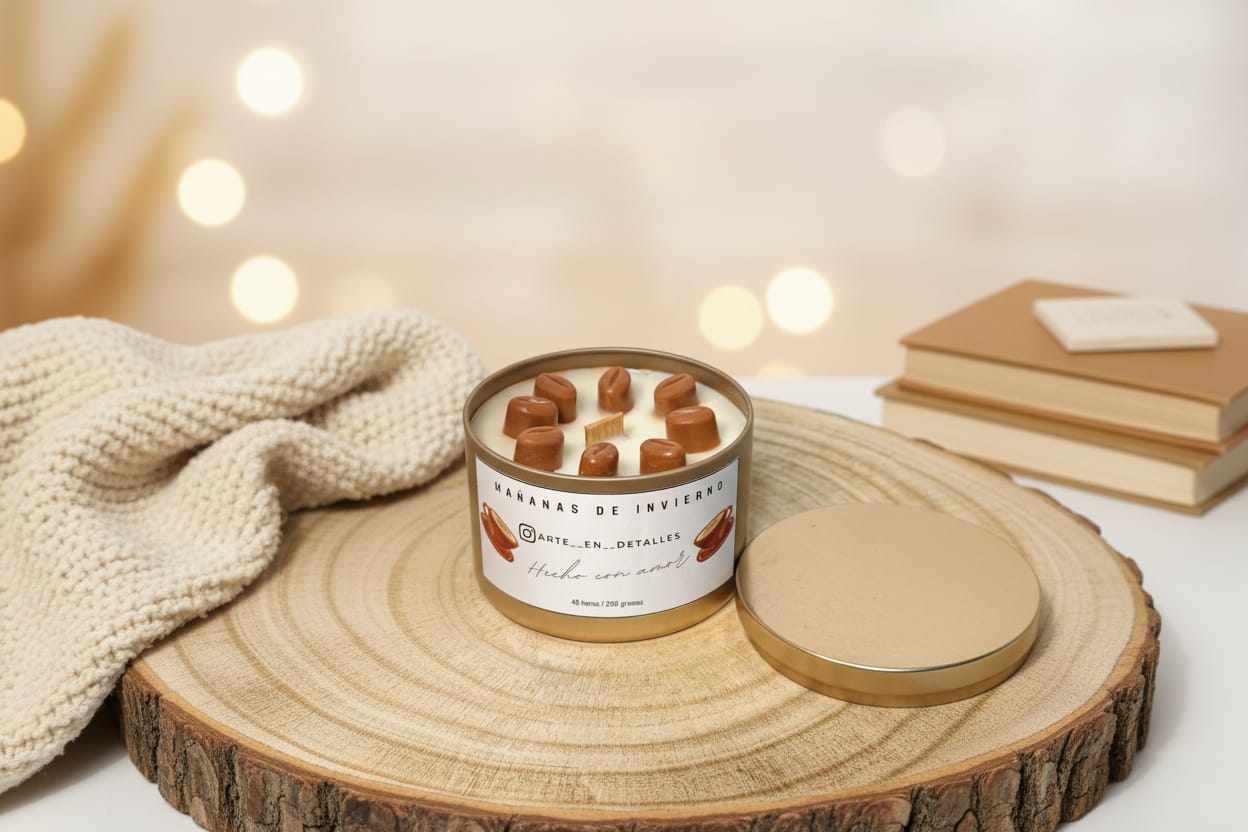 Vela aromática mañanas de invierno.