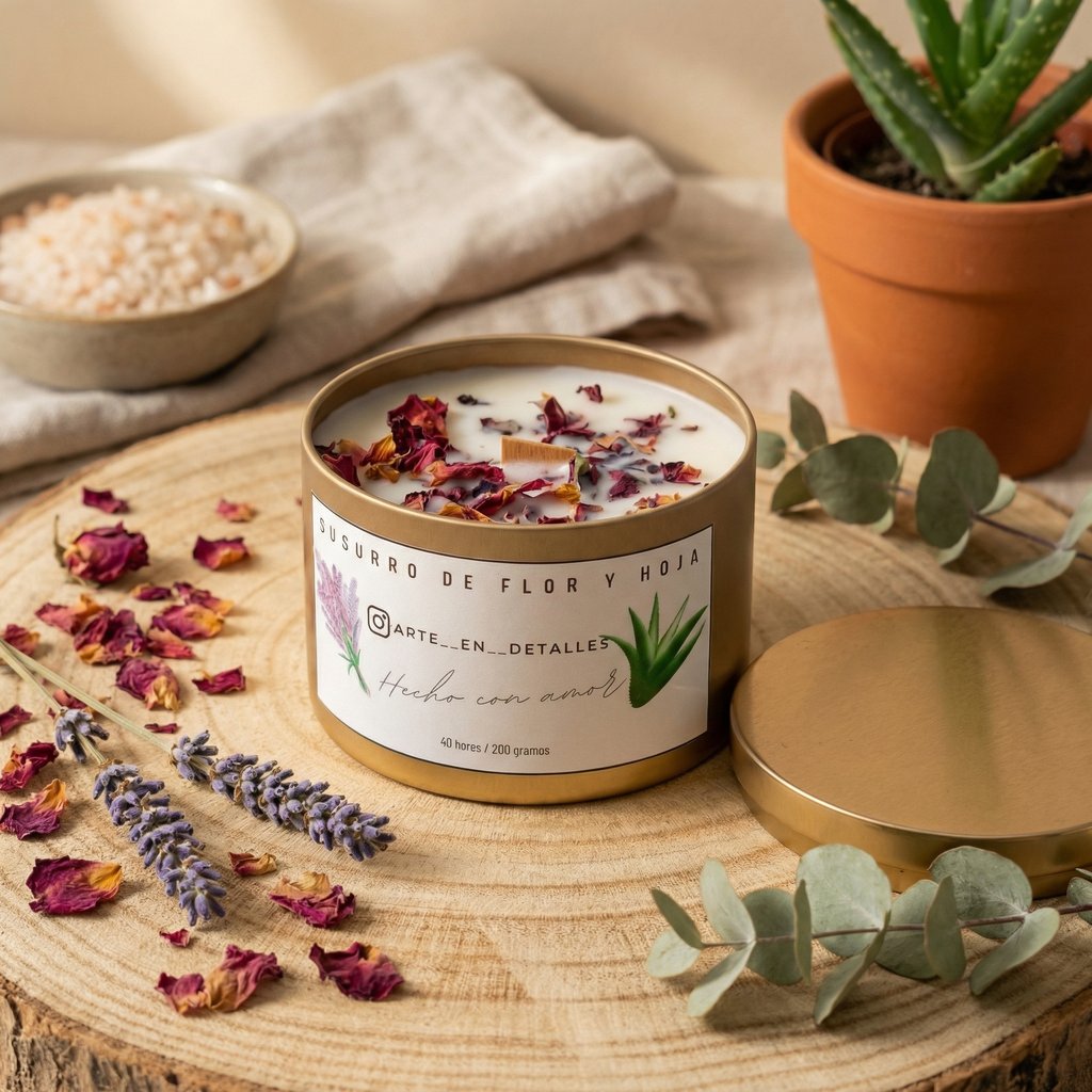 Vela aromática  Susurro de flor y hoja.