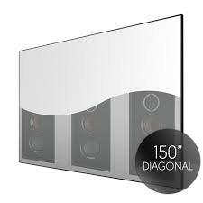 150" (131"x74") Acoustically Fix frame projector screen In 16:9 Ratio, UHD/3D/4K Technology