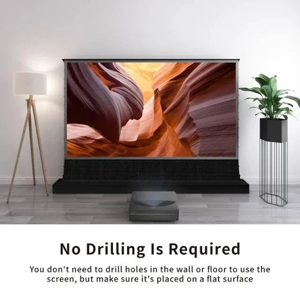 100" (87"x49" )16:9 CRESSIDA-WINGER - GREAT VEIW SERIES FLOOR UP MOTORISED WITH REMOTE ULTRA SHORT THROW ALR PET CRYSTAL ALR (AMBIENT LIGHT REJECTION) 4K FABRIC