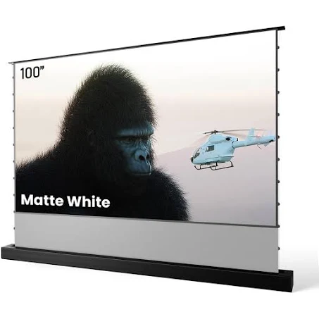 100" (87"x49" )16:9 CRESSIDA-WINGER - GREAT VEIW SERIES FLOOR UP MOTORISED WITH REMOTE SOFT HD MATT WHITE 4K FABRIC