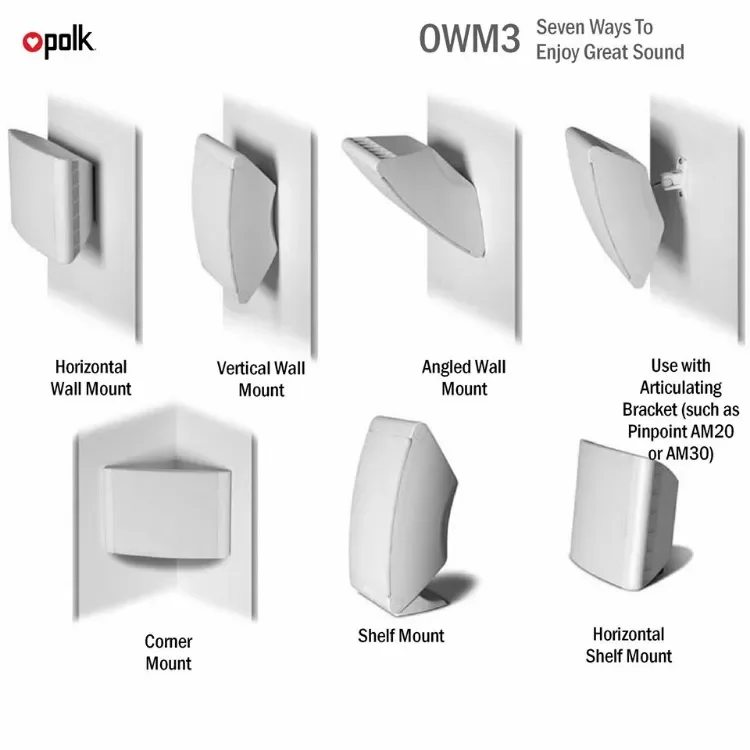 POLK OWM3 COMPACT MULTI-APPLICATION SPEAKERS (PAIR)