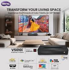 BENQ V5010i｜4K RGB Laser TV Projector | 120" Screen & 95% BT. 2020 Color Coverage