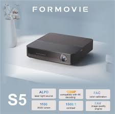 Formovie S5 Mini Laser Projector — ALPD Full HD Portable Device | with 1100 ANSI Lumens, Keystone Correction, WiFi, Bluetooth and Dual 5W High Fidelity Speakers. (Free Amazon FireTV Stick)