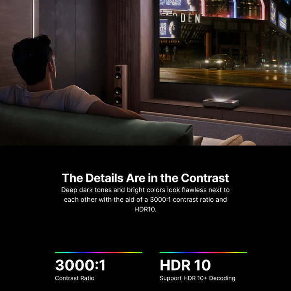 Formovie Cinema Edge | 4K Ultra HD Projector |1900 ISO Lumens | 80-150 cm Screen Size | HDR10/HLG, Wi-Fi 6