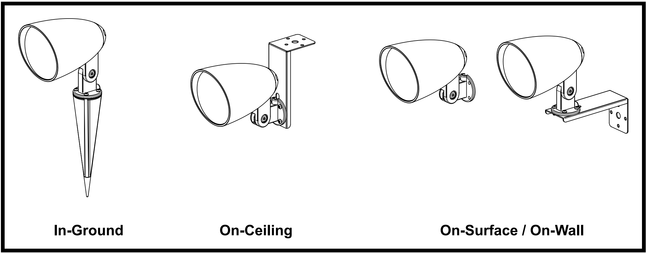 TAGA TRS-5L (PAIR) GARDEN/RESTURANT SPEAKER WITH SURFACE MOUNT , GROUND STICK AND CEILING MOUNT 