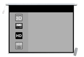 120 Inches Grey Fabric Motorised Home Theatre Projector Screen Diagonal, 9 Ft x 5 Ft in 16:9 Aspect Ratio, Supports UHD-3D-4K Technology, Comes with Wireless and Wired Remote