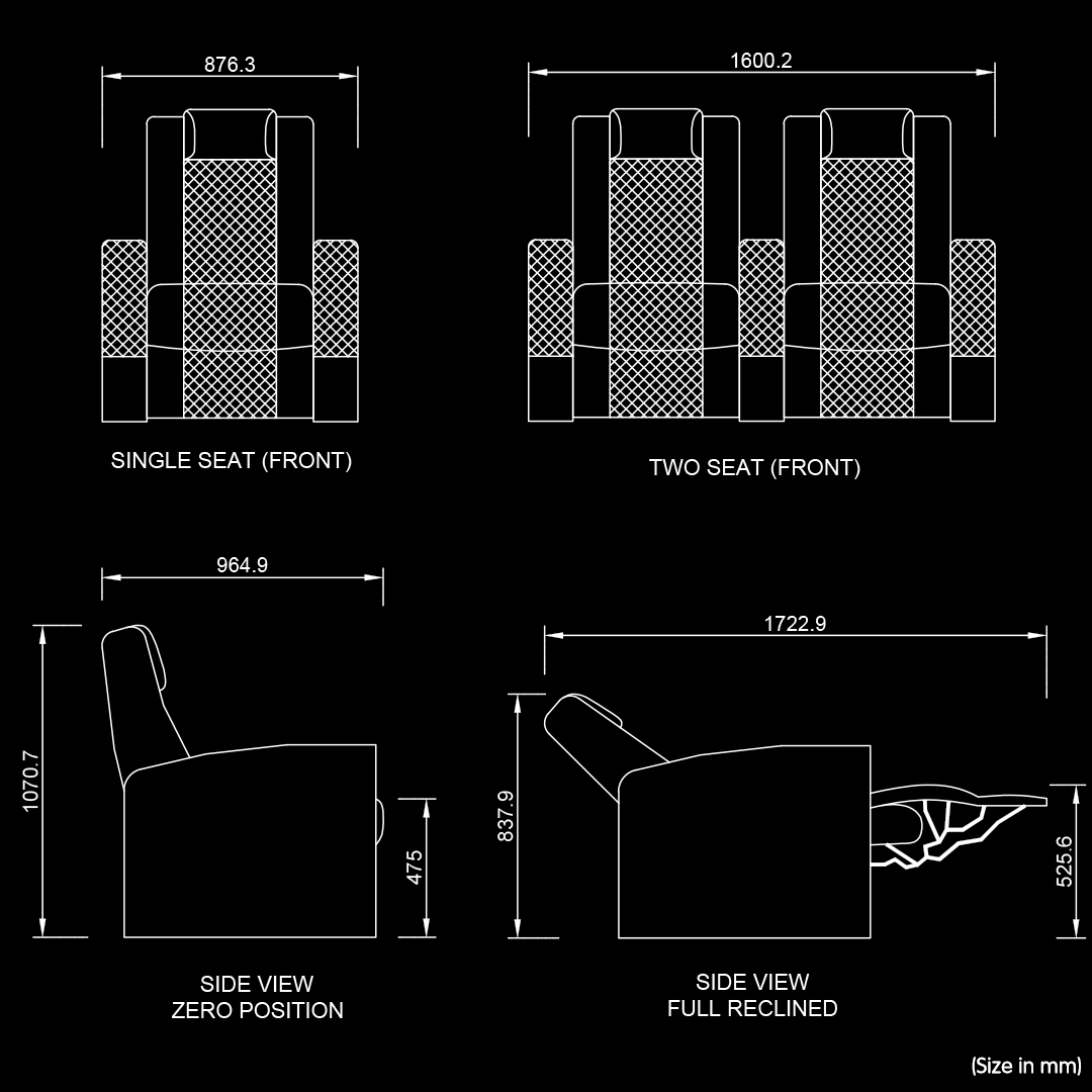 Interiocanape Pixeo Motorized Home Cinema Recliner