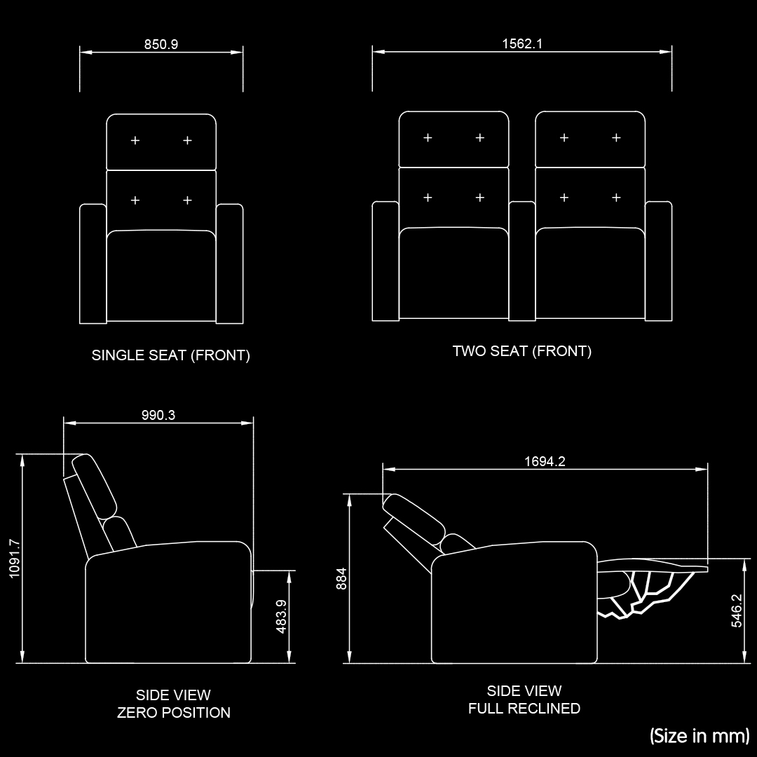 Interiocanape Cinemora Motorised Home Cinema Recliner
