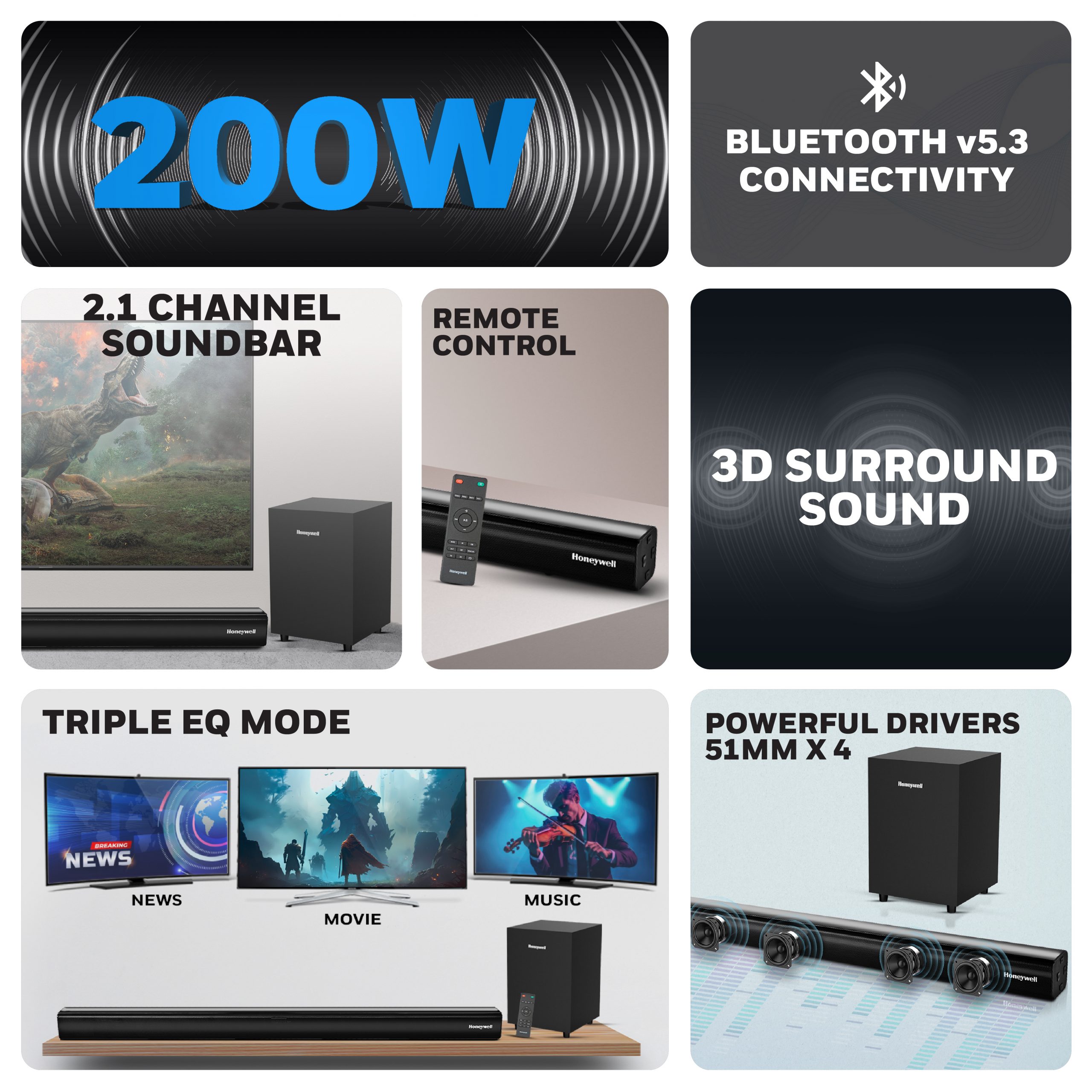 HONEYWELL Trueno U3000 Soundbar